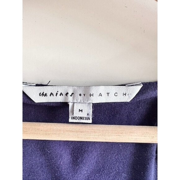 The Nines by Hatch Dress M Navy Blue Long Sleeve Stretchy Jersey Knit Maternity - Picture 5 of 9